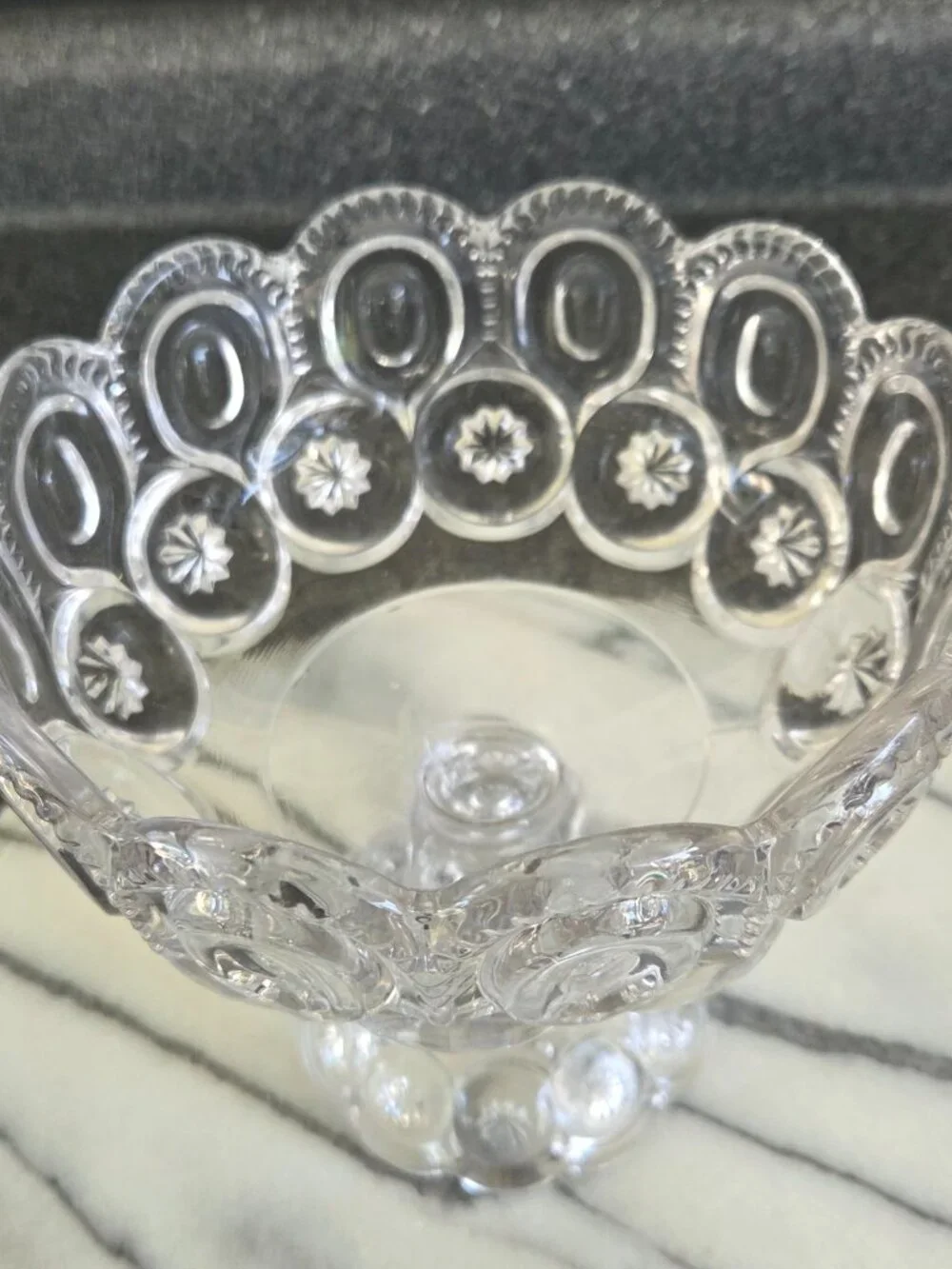 Vtg LE Smith Glass Clear Moon and Stars 10